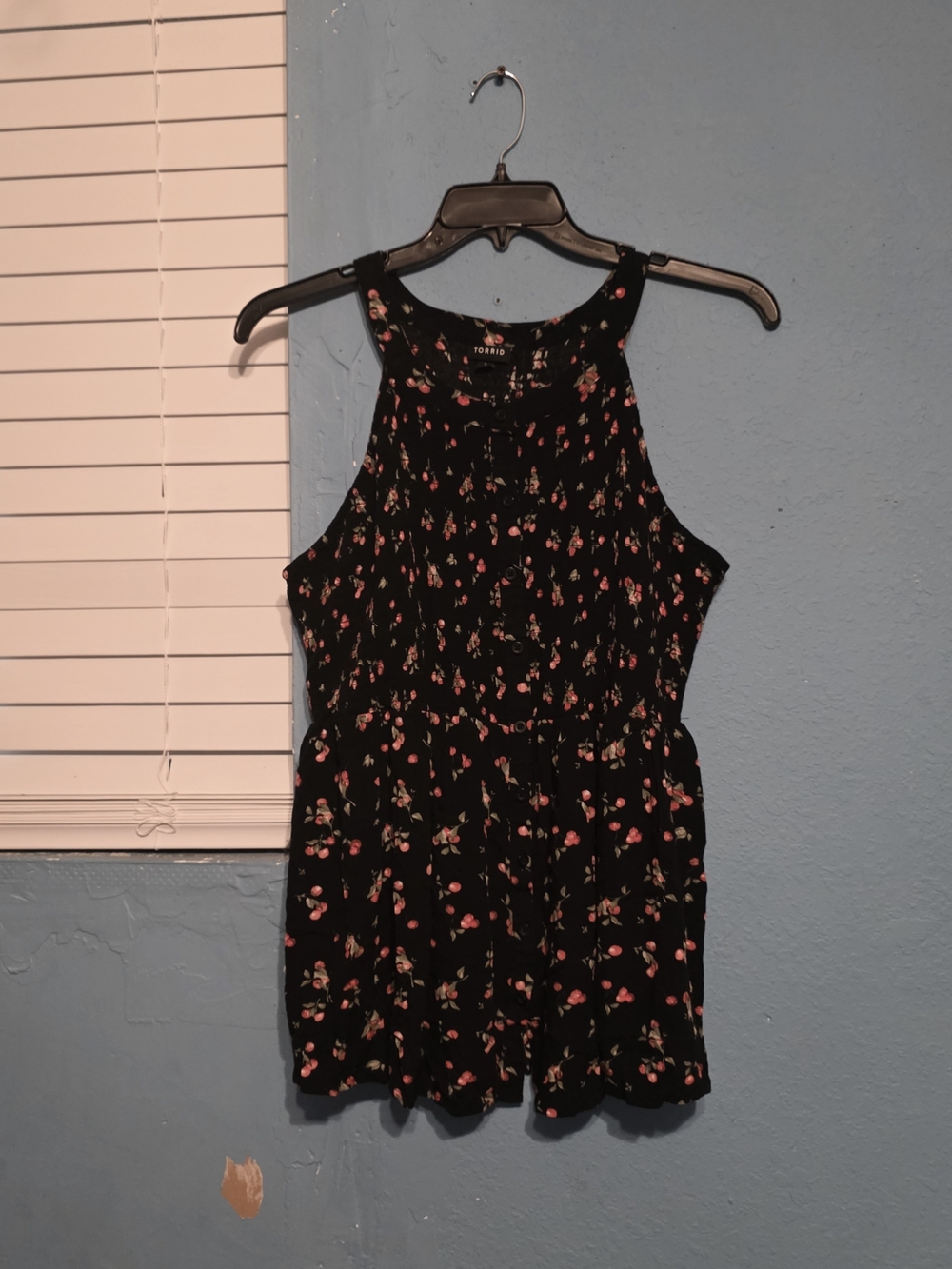 Torrid Black Floral Halter Top